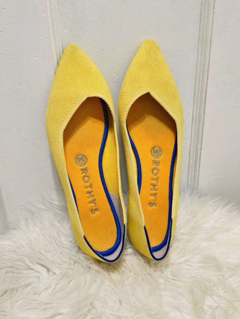 Rothy's The Point Pointed Toe Ballet Flats Marigold Yellow Size US W8